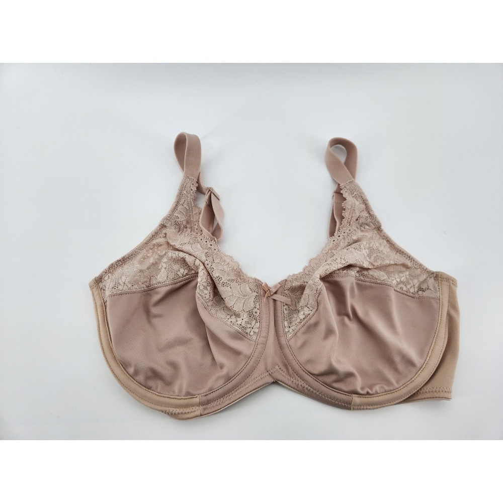 Lilyette 36D Full Coverage Lace Bra‎ Beige Adjustable Straps Comfort